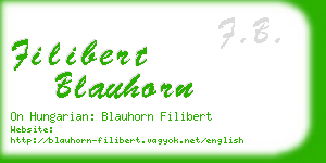 filibert blauhorn business card